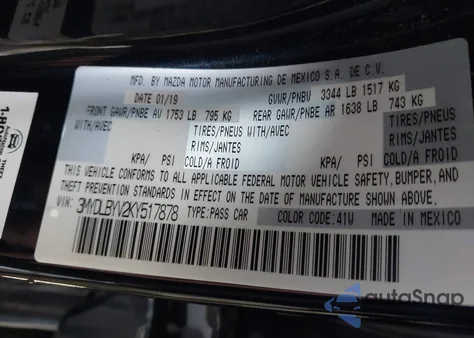 2019 Toyota Yaris Le z USA, uszkodzony, nr VIN 3MYDLBYV2KY517878